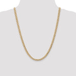 Gold (10K & 14K) Semi-Solid Curb Link Chain - 14k Yellow Gold / 24 in / 5.25 mm