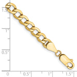 Gold (10K & 14K) Semi-Solid Curb Link Chain Bracelet - 14k Yellow Gold / 8 in / 5.25 mm
