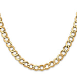 Gold (10K & 14K) Semi-Solid Curb Link Chain - 14k Yellow Gold / 18 in / 6.5 mm