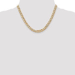 Gold (10K & 14K) Semi-Solid Curb Link Chain - 14k Yellow Gold / 18 in / 6.5 mm
