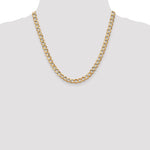 Gold (10K & 14K) Semi-Solid Curb Link Chain - 14k Yellow Gold / 20 in / 6.5 mm