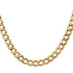 Gold (10K & 14K) Semi-Solid Curb Link Chain - 14k Yellow Gold / 18 in / 7 mm