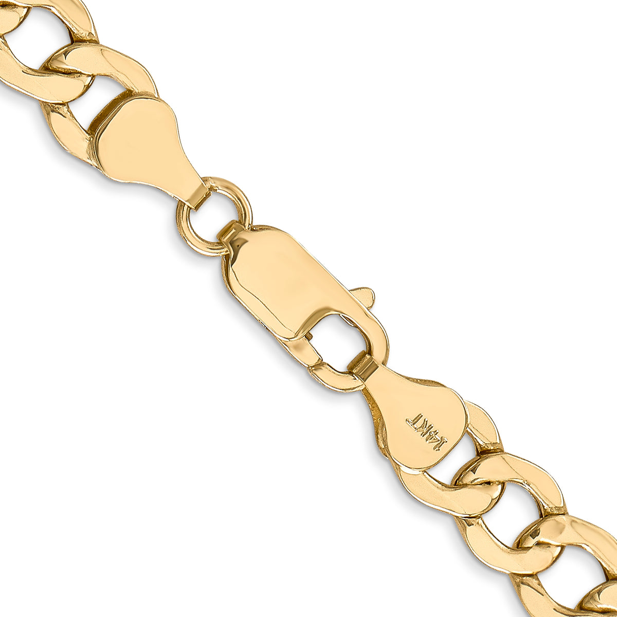 Gold (10K & 14K) Semi-Solid Curb Link Chain - 14k Yellow Gold / 18 in / 7 mm