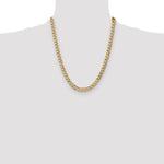 Gold (10K & 14K) Semi-Solid Curb Link Chain - 14k Yellow Gold / 22 in / 7 mm