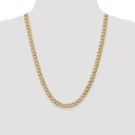 Gold (10K & 14K) Semi-Solid Curb Link Chain - 14k Yellow Gold / 24 in / 7 mm