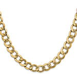 Gold (10K & 14K) Semi-Solid Curb Link Chain - 14k Yellow Gold / 18 in / 9 mm