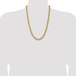 Gold (10K & 14K) Semi-Solid Curb Link Chain - 14k Yellow Gold / 24 in / 9 mm