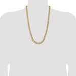 Gold (10K & 14K) Semi-Solid Curb Link Chain - 14k Yellow Gold / 26 in / 9 mm