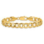 Gold (10K & 14K) Semi-Solid Curb Link Chain Bracelet - 14k Yellow Gold / 7 in / 9 mm