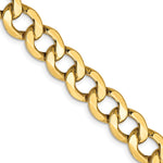 Gold (10K & 14K) Semi-Solid Curb Link Chain - 14k Yellow Gold / 18 in / 9 mm