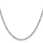 Gold (10K & 14K) Semi-Solid Figaro Chain - 14k White Gold / 16 in / 2.5 mm