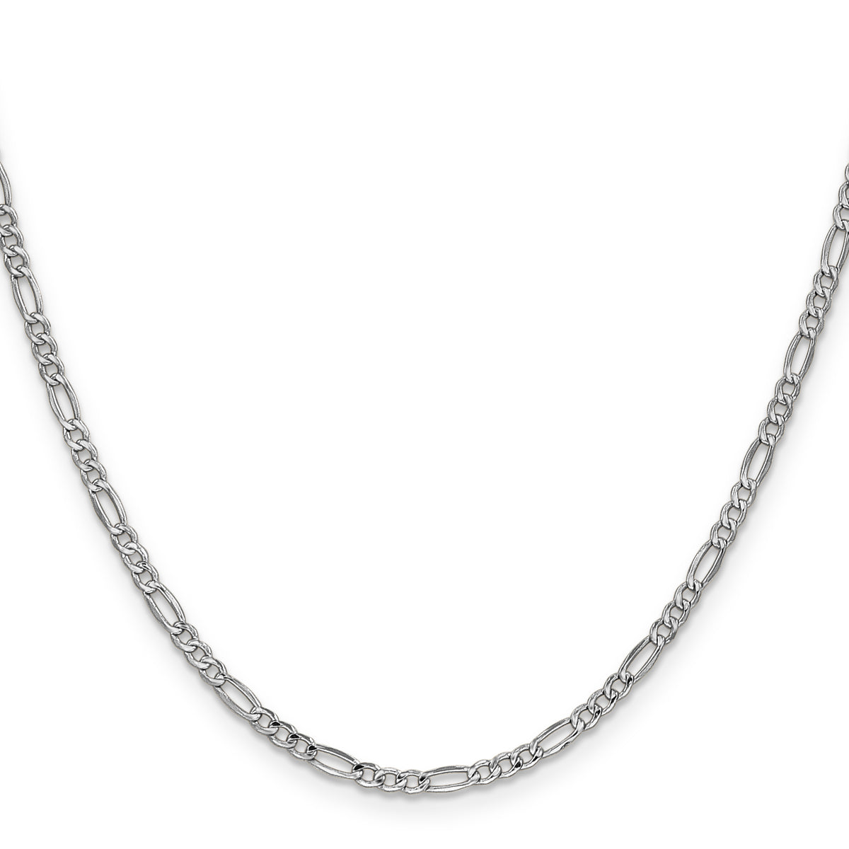 Gold (10K & 14K) Semi-Solid Figaro Chain - 14k White Gold / 16 in / 2.5 mm