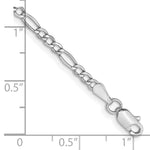Gold (10K & 14K) Semi-Solid Figaro Chain Anklet - 14k White Gold / 9 in / 2.5 mm
