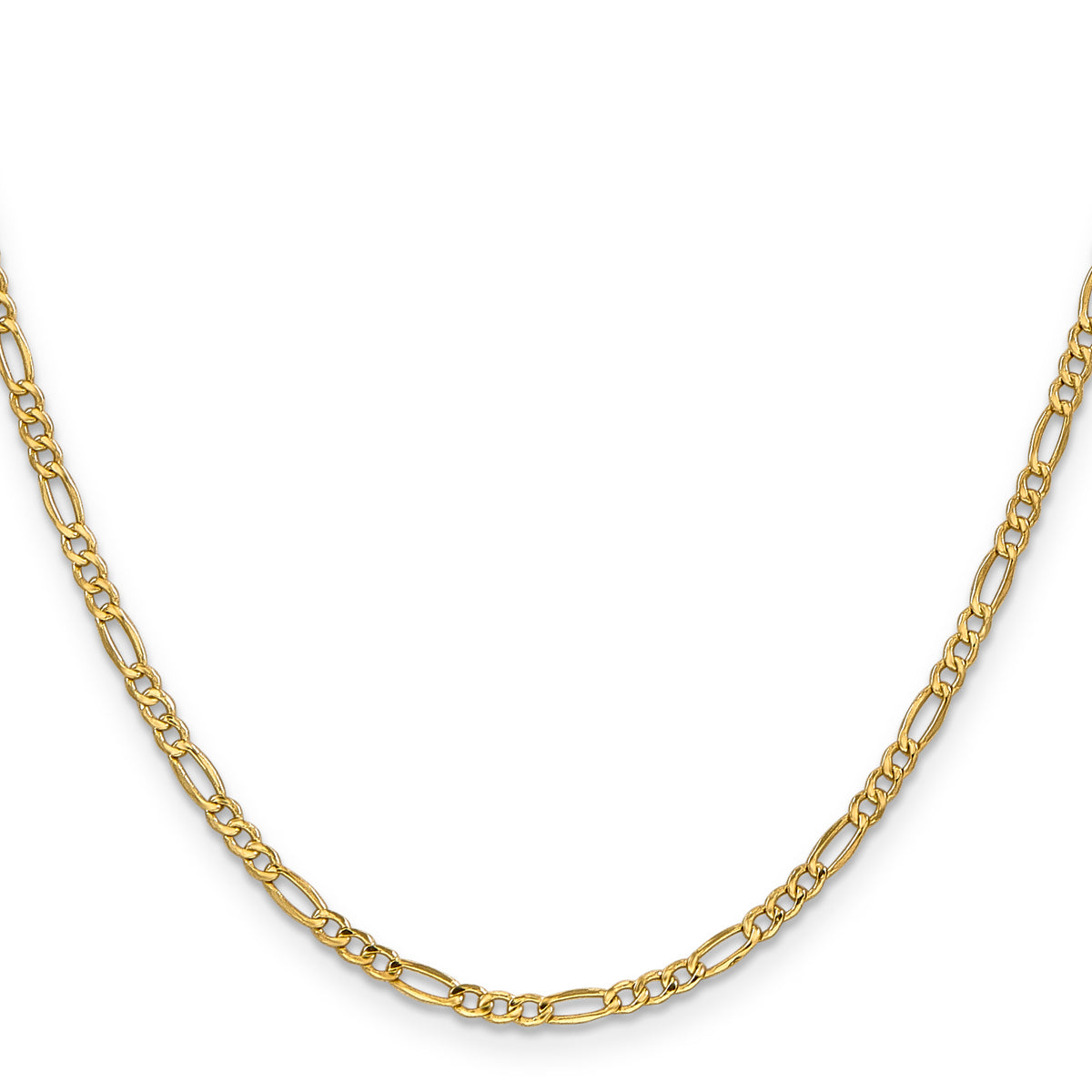 Gold (10K & 14K) Semi-Solid Figaro Chain - 14k Yellow Gold / 16 in / 2.5 mm