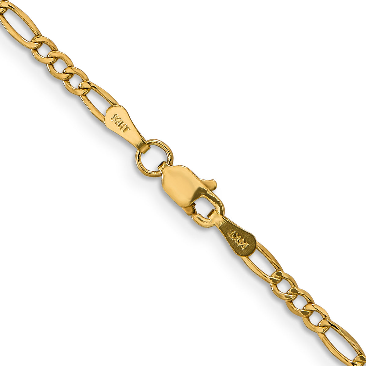 Gold (10K & 14K) Semi-Solid Figaro Chain - 14k Yellow Gold / 16 in / 2.5 mm