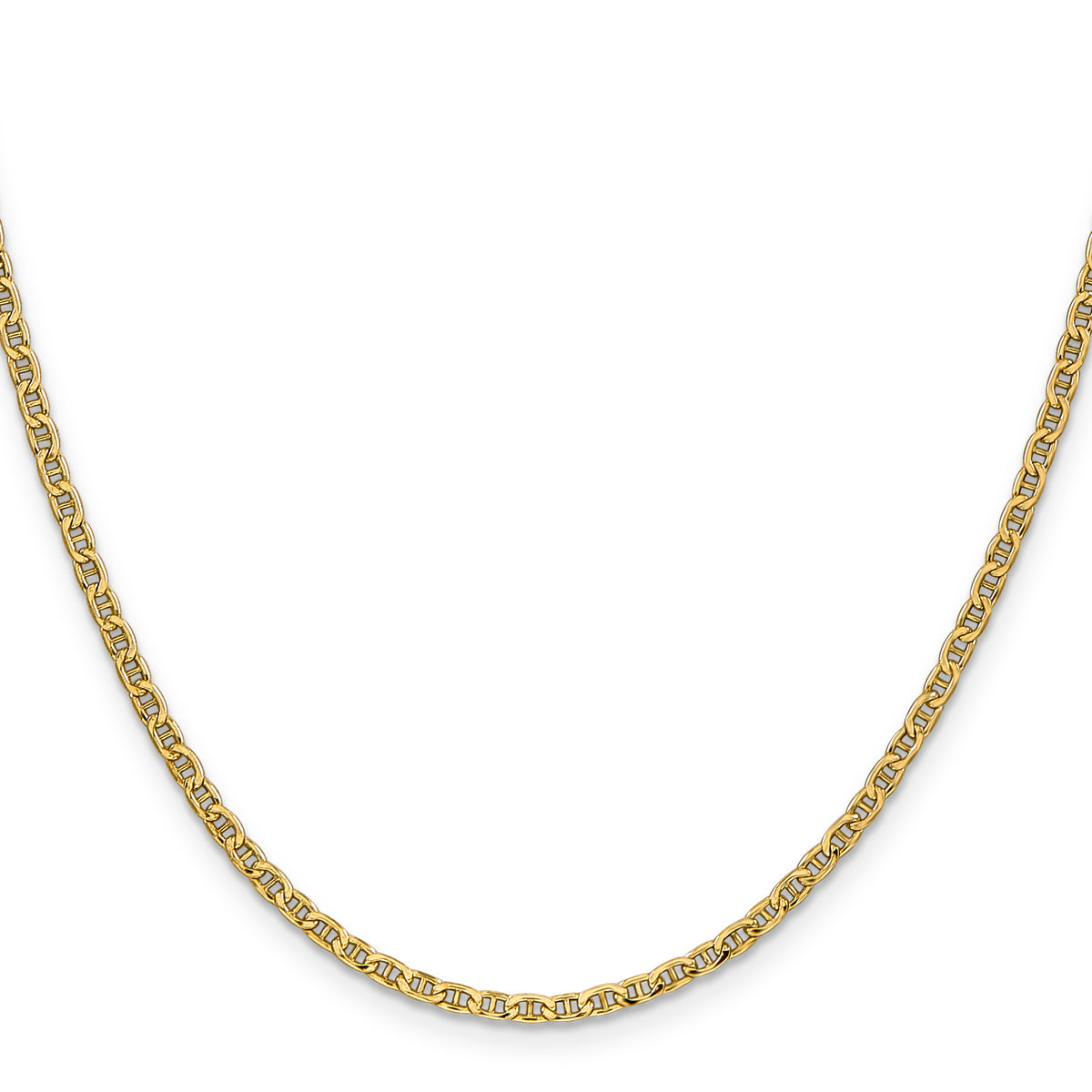 Gold (10K & 14K) Semi-Solid Anchor Chain - 14k Yellow Gold / 16 in / 2.4 mm