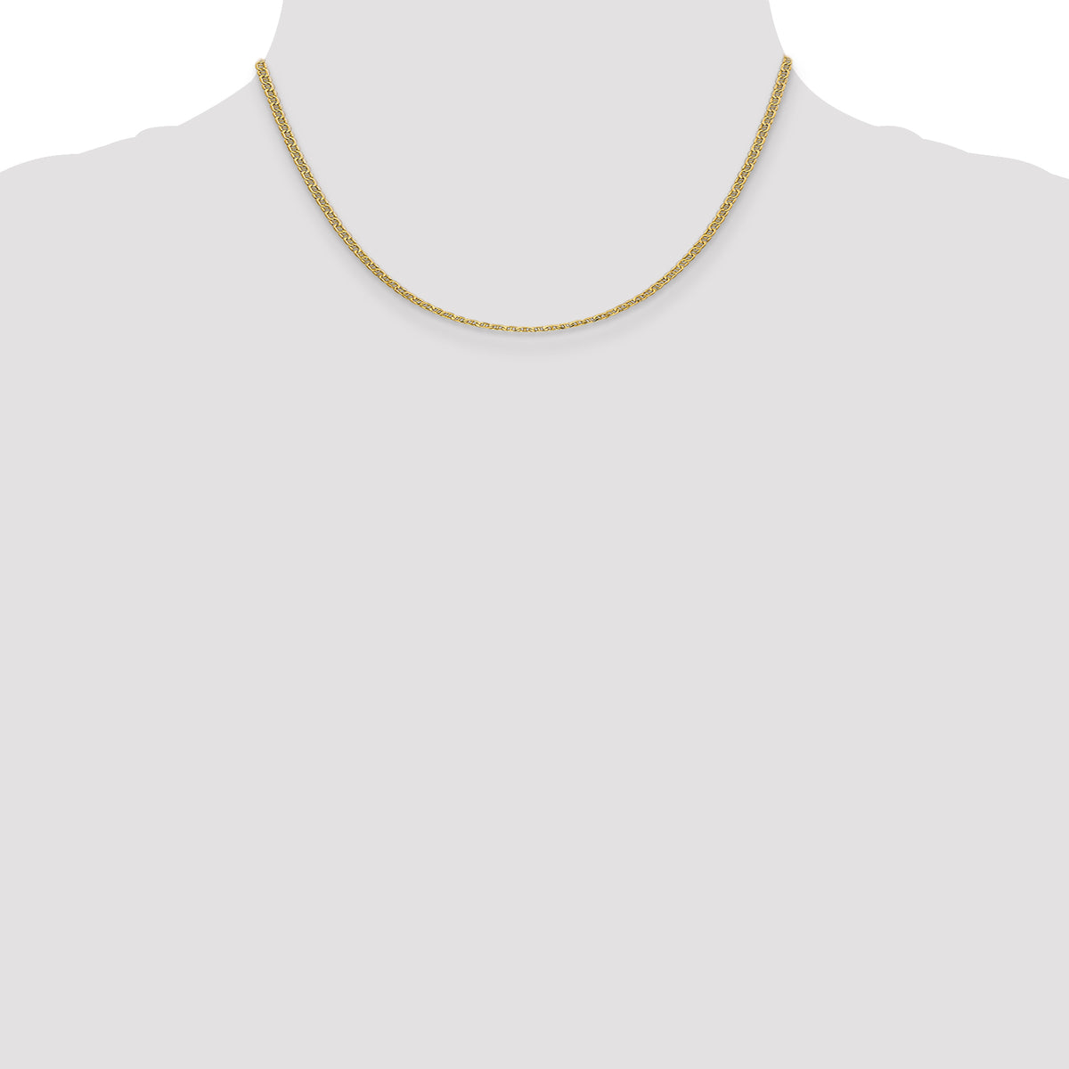 Gold (10K & 14K) Semi-Solid Anchor Chain - 14k Yellow Gold / 16 in / 2.4 mm