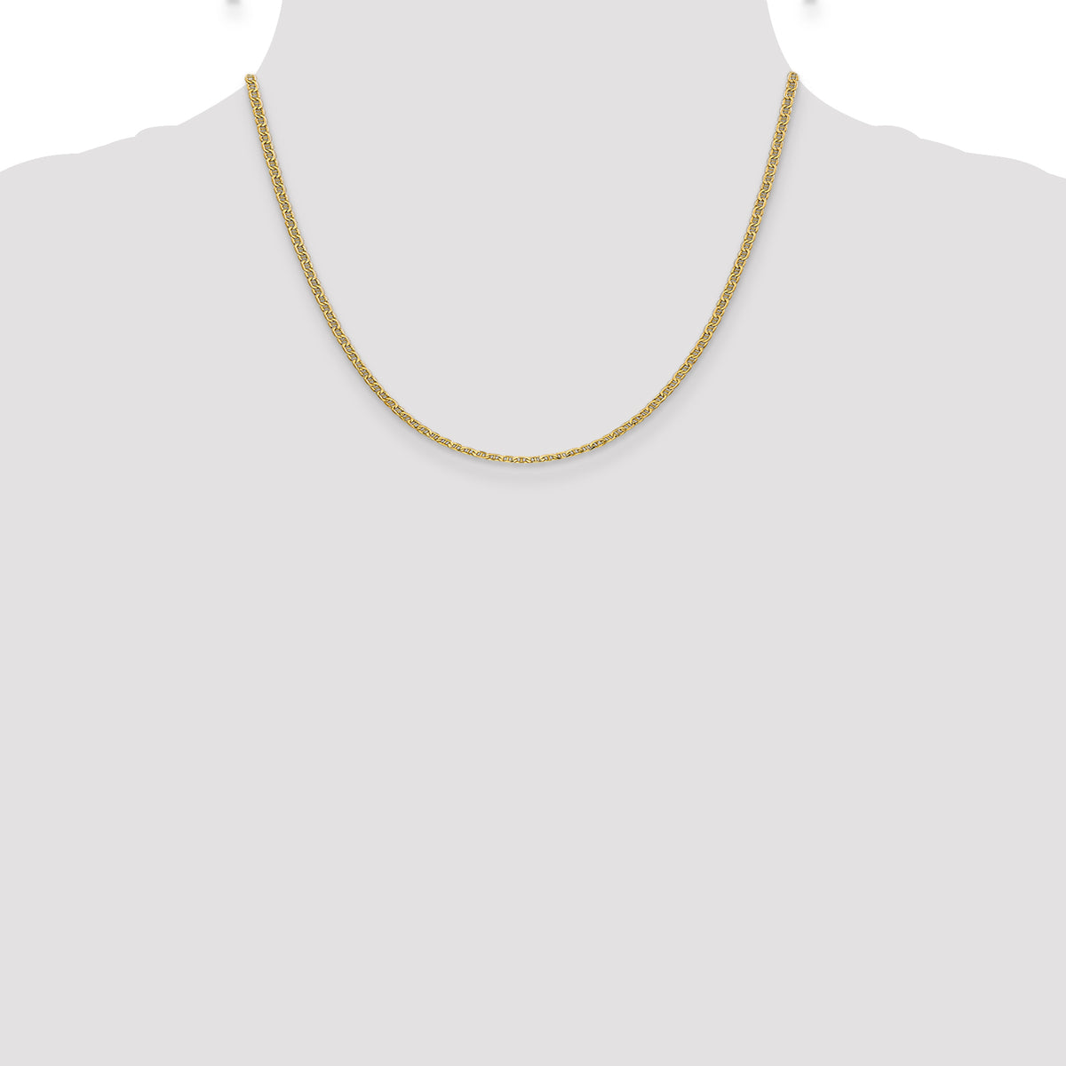 Gold (10K & 14K) Semi-Solid Anchor Chain - 14k Yellow Gold / 18 in / 2.4 mm