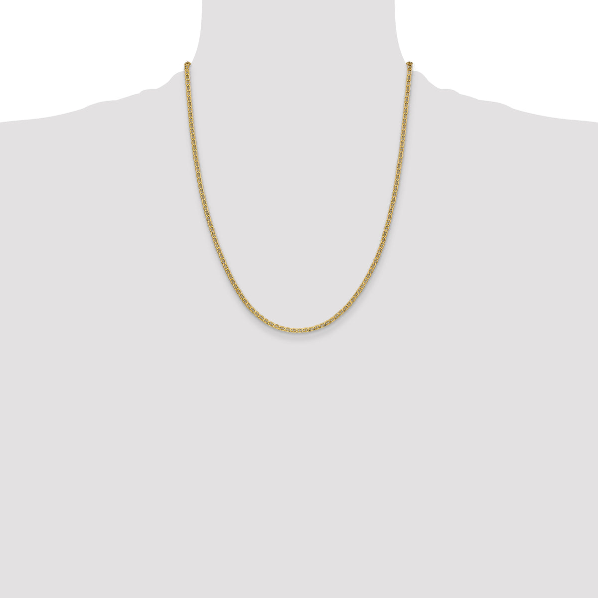 Gold (10K & 14K) Semi-Solid Anchor Chain - 14k Yellow Gold / 22 in / 2.4 mm