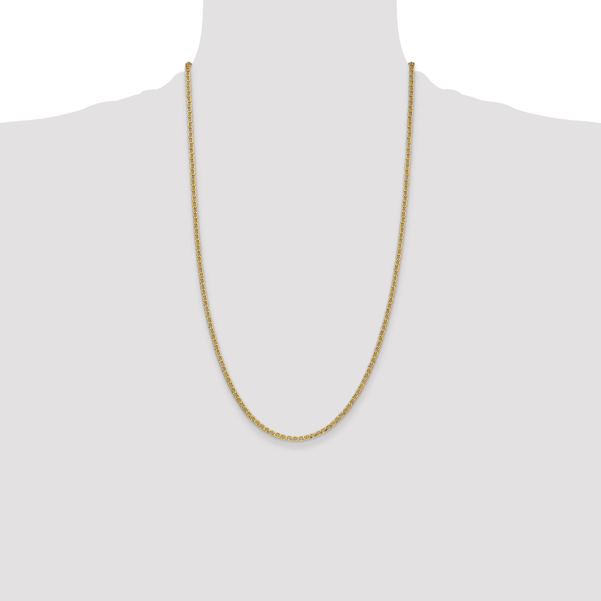 Gold (10K & 14K) Semi-Solid Anchor Chain - 14k Yellow Gold / 26 in / 2.4 mm