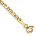 Gold (10K & 14K) Semi-Solid Anchor Chain Anklet - 2.4 mm