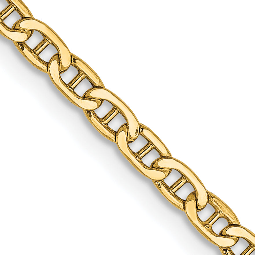 Gold (10K & 14K) Semi-Solid Anchor Chain - 14k Yellow Gold / 16 in / 2.4 mm