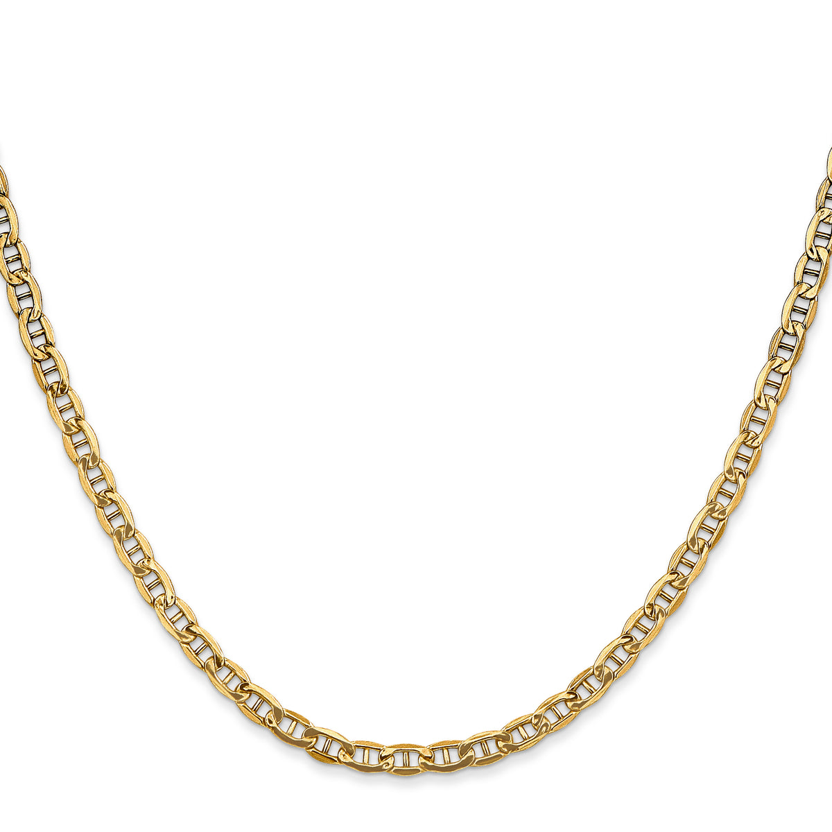 Gold (10K & 14K) Semi-Solid Anchor Chain - 14k Yellow Gold / 16 in / 3.2 mm