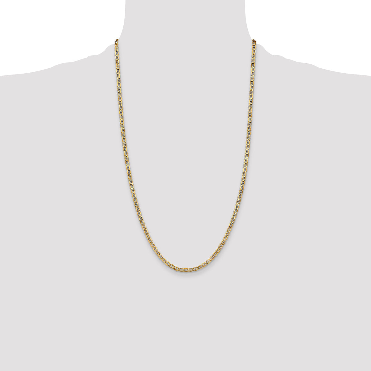 Gold (10K & 14K) Semi-Solid Anchor Chain - 14k Yellow Gold / 26 in / 3.2 mm