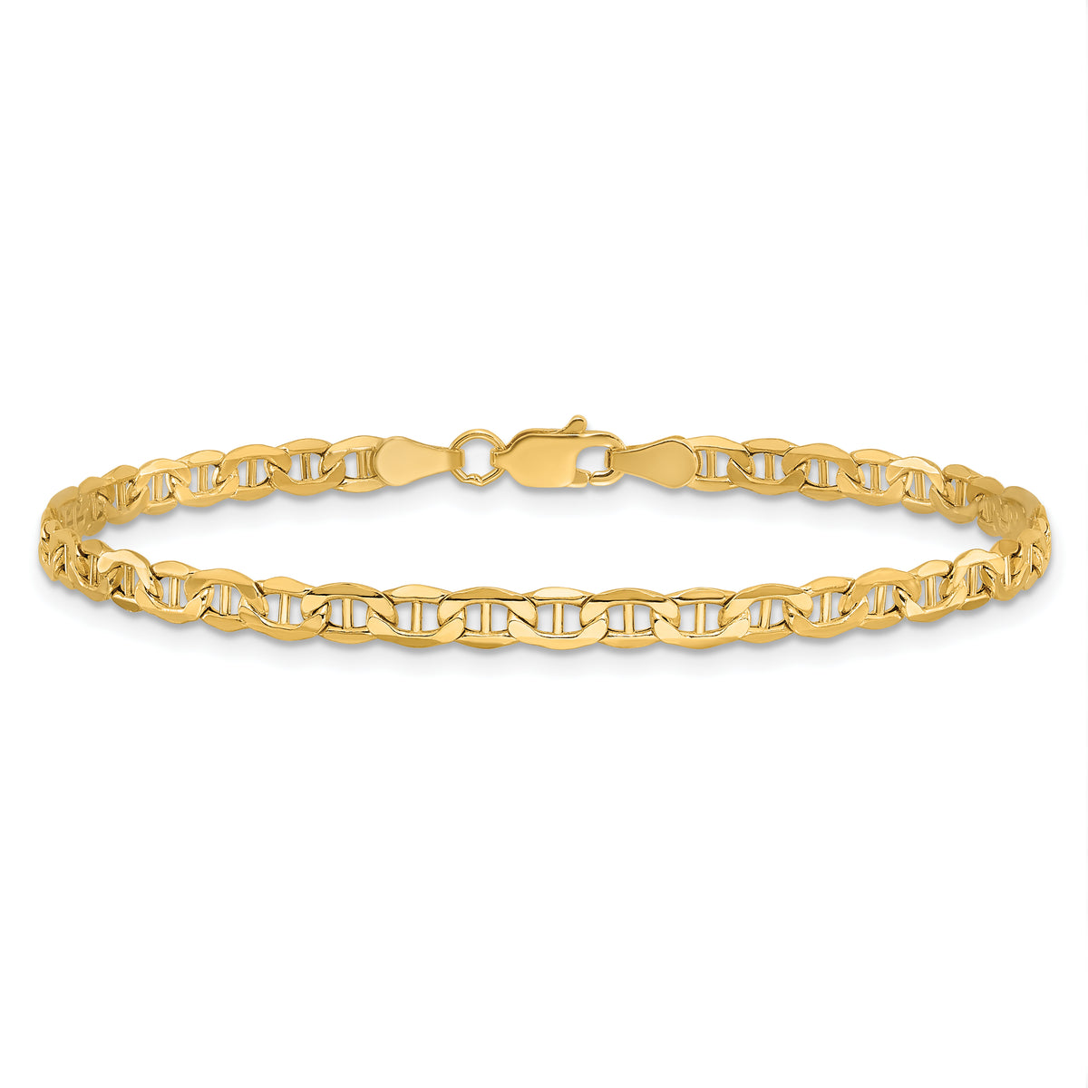 Gold (10K & 14K) Semi-Solid Anchor Chain Anklet - 3.2 mm