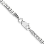 Gold (10K & 14K) Semi-Solid Curb Link Chain - 14k White Gold / 16 in / 2.5 mm