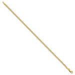 Gold (10K & 14K) Semi-Solid Curb Link Chain Anklet - 14k Yellow Gold / 9 in / 2.5 mm
