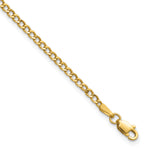 Gold (10K & 14K) Semi-Solid Curb Link Chain Bracelet - 14k Yellow Gold / 8 in / 2.5 mm