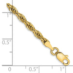 Gold (10K & 14K) Semi-Solid Rope Chain Bracelet - 14k Yellow Gold / 7 in / 3 mm