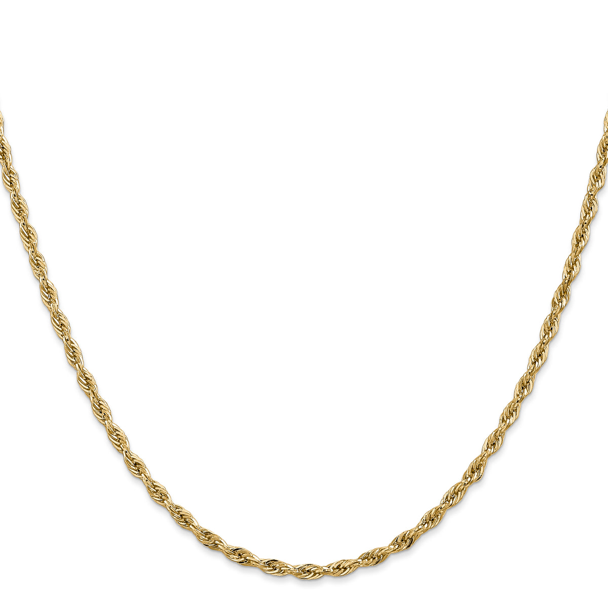 Gold (10K & 14K) Semi-Solid Rope Chain - 14k Yellow Gold / 16 in / 2.8 mm