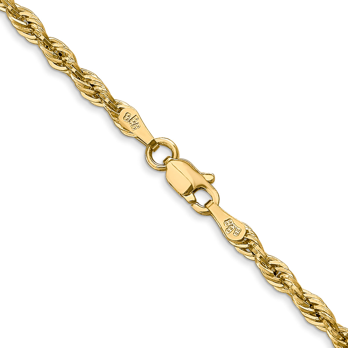 Gold (10K & 14K) Semi-Solid Rope Chain - 14k Yellow Gold / 16 in / 2.8 mm