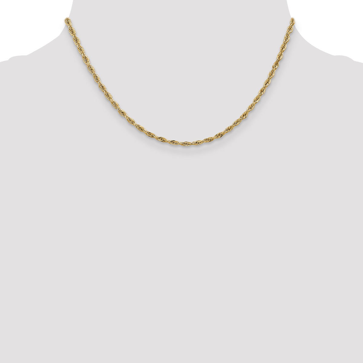 Gold (10K & 14K) Semi-Solid Rope Chain - 14k Yellow Gold / 16 in / 2.8 mm