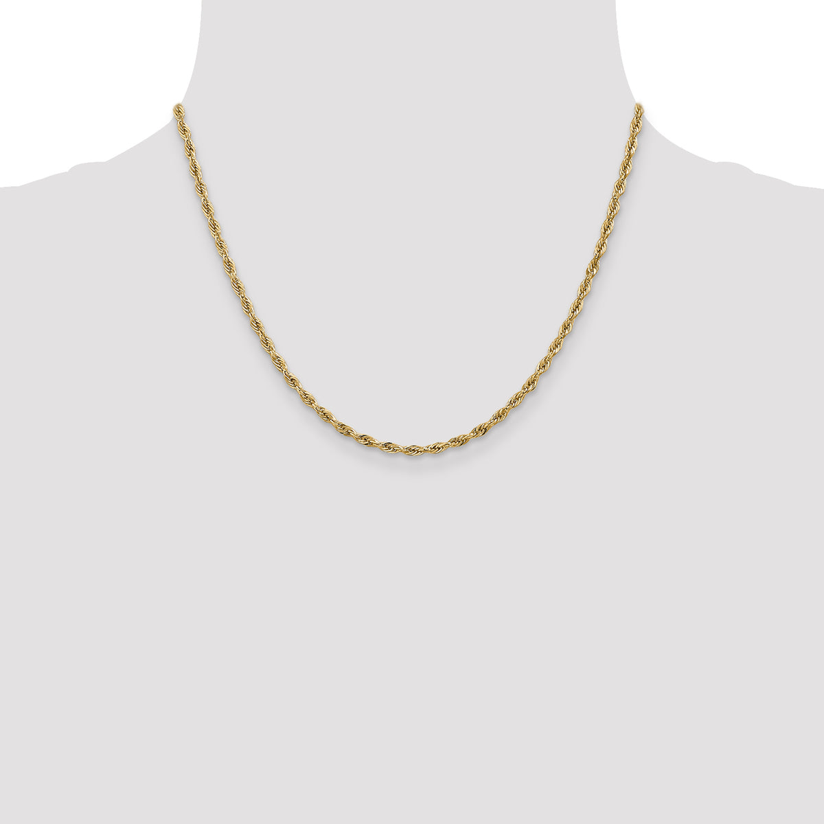 Gold (10K & 14K) Semi-Solid Rope Chain - 14k Yellow Gold / 18 in / 2.8 mm