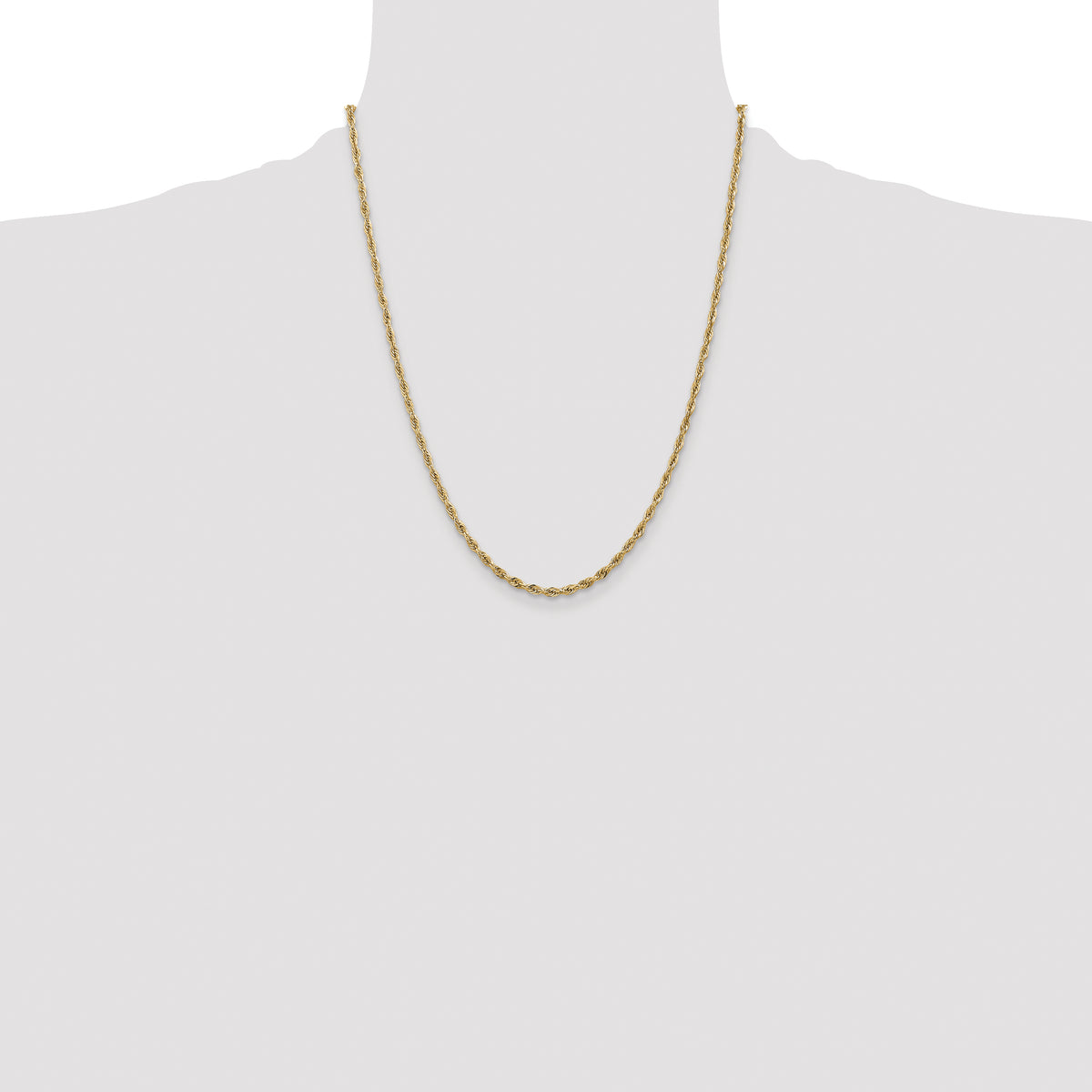 Gold (10K & 14K) Semi-Solid Rope Chain - 14k Yellow Gold / 22 in / 2.8 mm