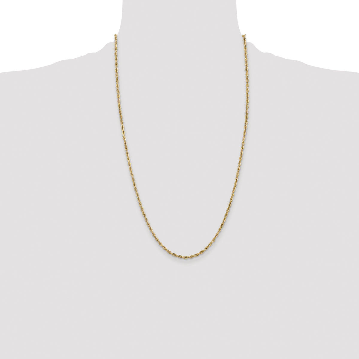 Gold (10K & 14K) Semi-Solid Rope Chain - 14k Yellow Gold / 26 in / 2.8 mm