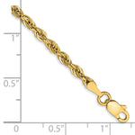 Gold (10K & 14K) Semi-Solid Rope Chain Bracelet - 14k Yellow Gold / 7 in / 2.8 mm