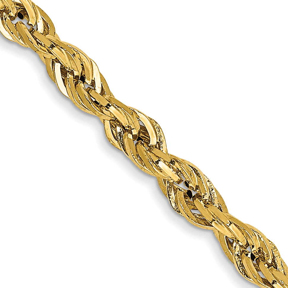 Gold (10K & 14K) Semi-Solid Rope Chain - 14k Yellow Gold / 16 in / 2.8 mm