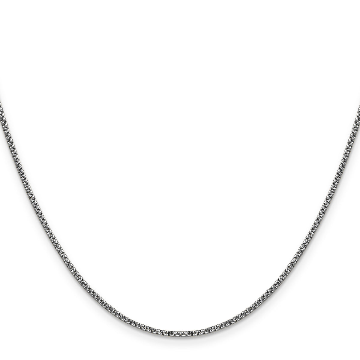 Gold (14K) Semi-Solid Round Box Chain - 14k White Gold / 16 in / 1.5 mm
