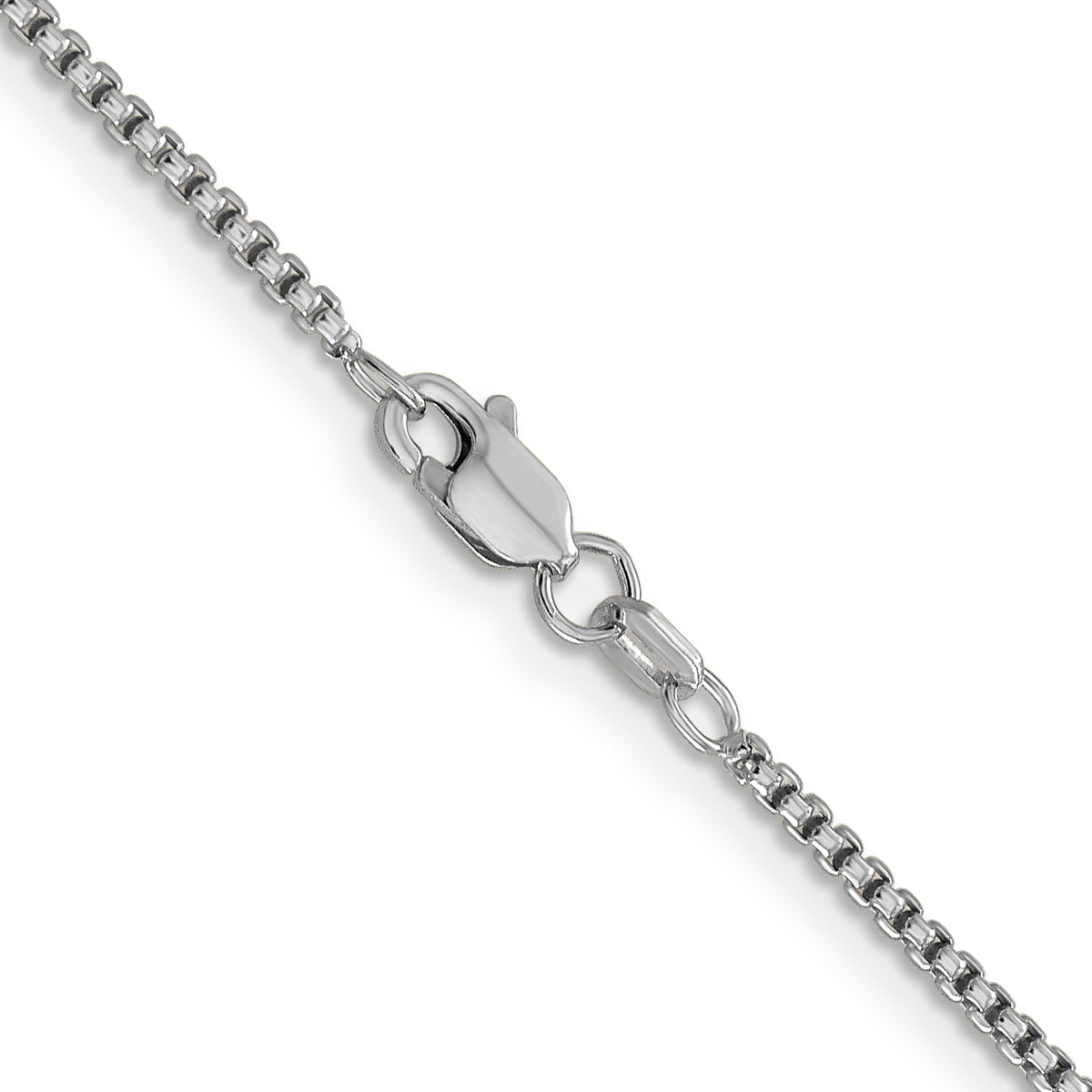 Gold (14K) Semi-Solid Round Box Chain - 14k White Gold / 16 in / 1.5 mm