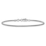 Gold (14K) Semi-Solid Round Box Chain Bracelet - 14k White Gold / 7 in / 1.5 mm