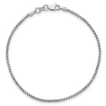 Gold (14K) Semi-Solid Round Box Chain Bracelet - 14k White Gold / 7 in / 1.5 mm