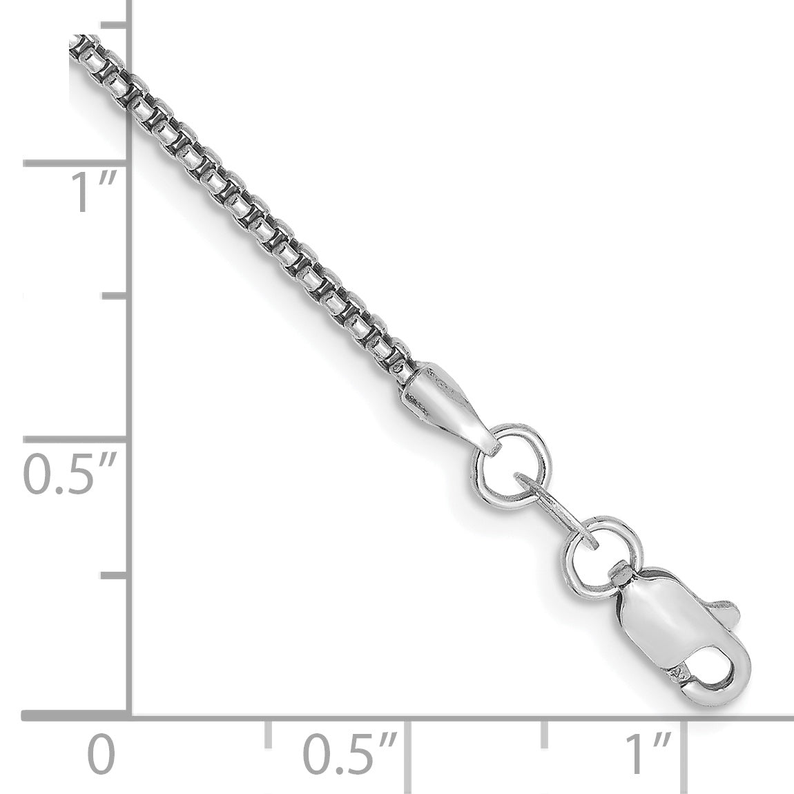 Gold (14K) Semi-Solid Round Box Chain Bracelet - 14k White Gold / 7 in / 1.5 mm