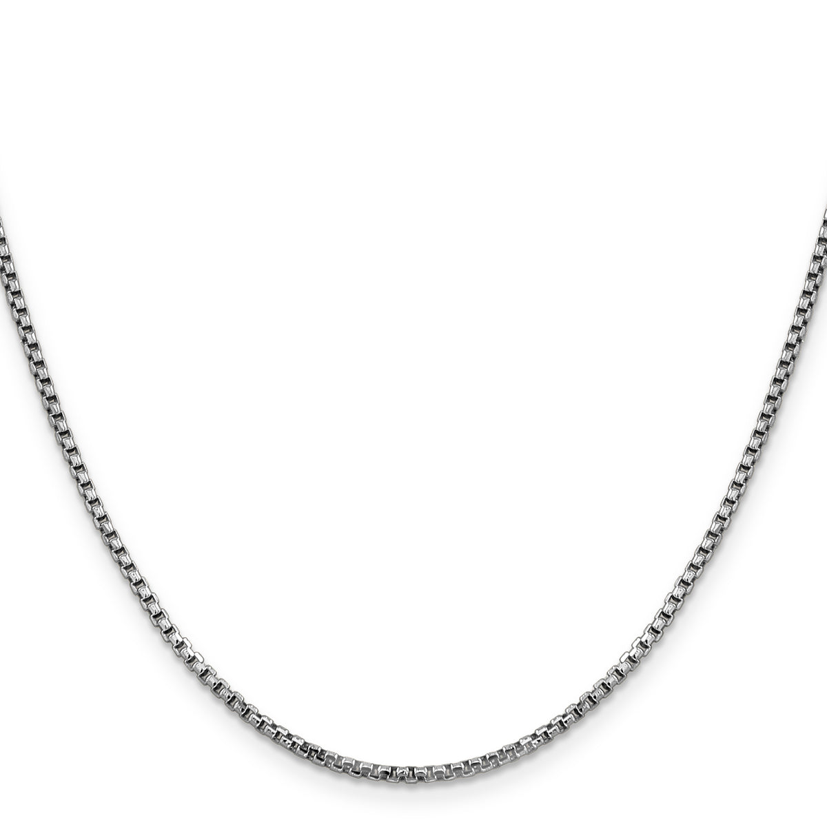 Gold (14K) Semi-Solid Round Box Chain - 14k White Gold / 16 in / 1.75 mm