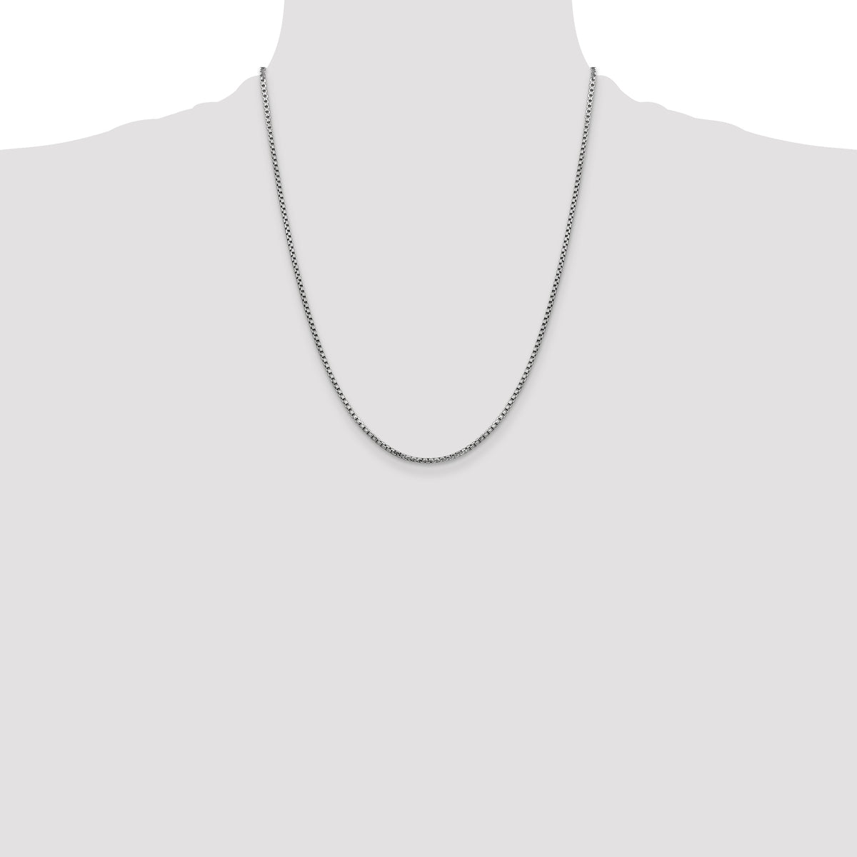 Gold (14K) Semi-Solid Round Box Chain - 14k White Gold / 22 in / 1.75 mm