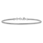Gold (14K) Semi-Solid Round Box Chain Bracelet - 14k White Gold / 7 in / 1.75 mm