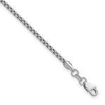 Gold (14K) Semi-Solid Round Box Chain Bracelet - 14k White Gold / 7 in / 1.75 mm